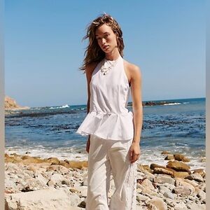 New Free People printemps moment white top